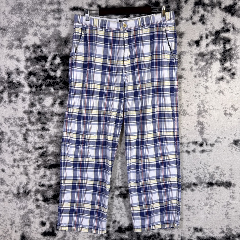 American Eagle Madras Pants Mens Size 34x28 Plaid Old Money Preppy y2k